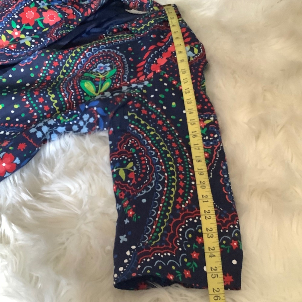 Alfred Dunner Petite Navy Paisley Floral Open Front Jacket Blazer 18P Womens - Picture 15 of 16